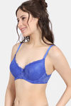 Rosaline Padded Wired Medium Coverage Lace Bra - Beaucoup Blue — thumbnail 3